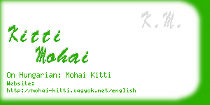 kitti mohai business card
